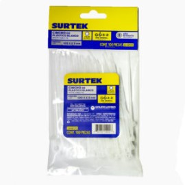 CINCHOS PLASTICO BLANCO 100MM X 2.5MM (100 PIEZAS)