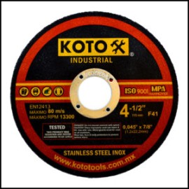 DISCO DE CORTE PARA INOXIDABLE 4 1/2 X 0.045 X7/8